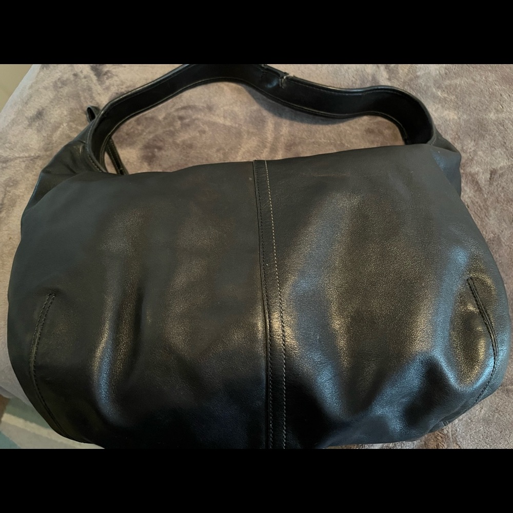Genuine soft leather coach shoulder bag